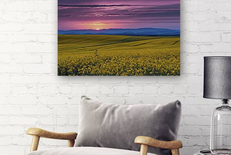 A stunning landscape painting capturing a golden by Hritcu Elena