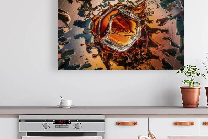 abstract background of splash of whiskey from an by Hritcu Elena