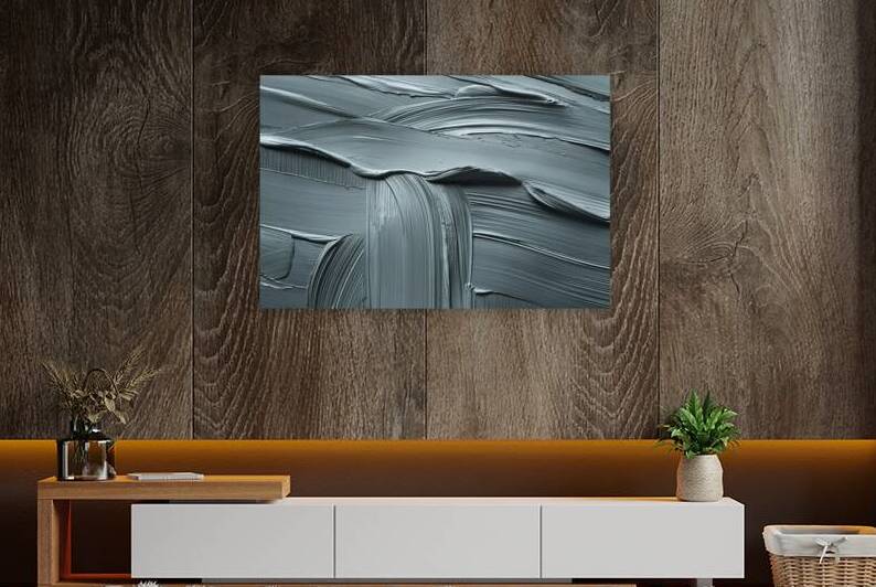 a gray oil paint brush stroke textured background by Hritcu Elena