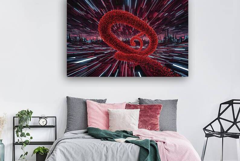 A futuristic and abstract 3D cityscape illuminate by Hritcu Elena