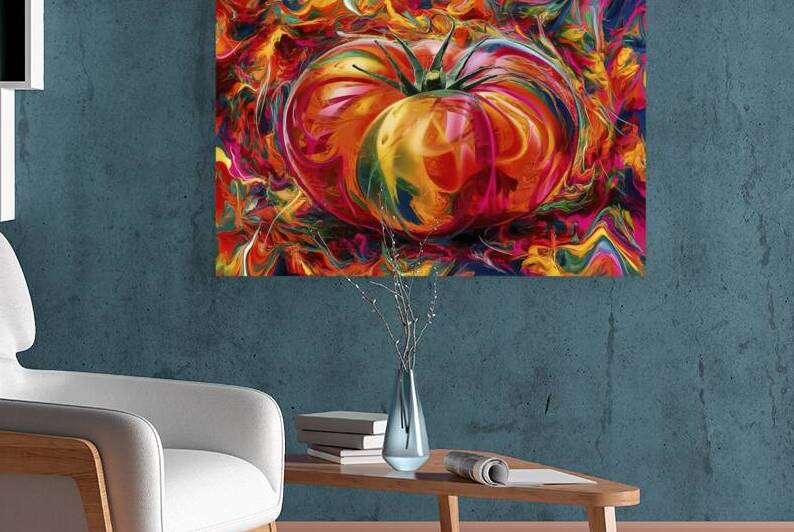 A captivating abstract painting of a tomato 1 by Hritcu Elena