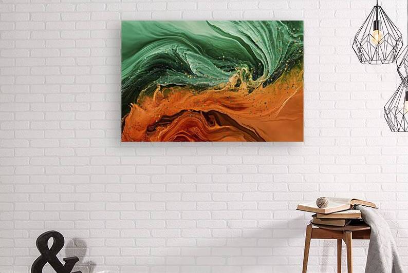 stunning blend of vibrant green and orange hues 1 by Hritcu Elena