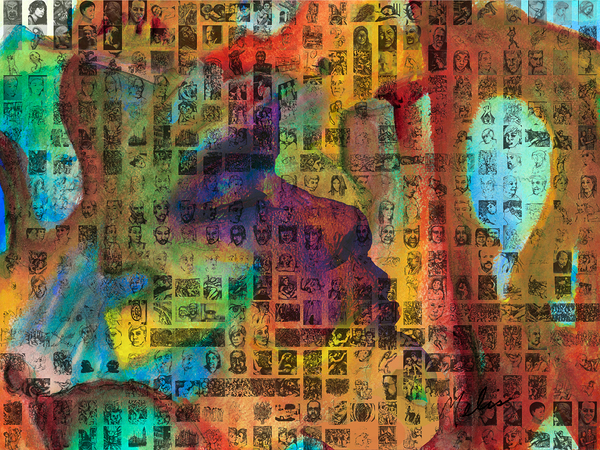 Mosaic silhouette abstract mango photo collage contact sheets FINAL Digital Download