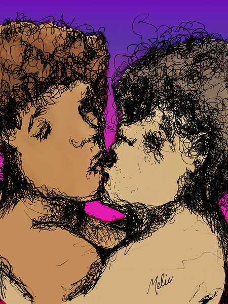 Lovers Kissing with purple background   FINAL cop Digital Download