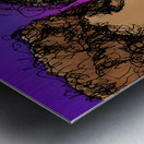 Lovers Kissing with purple background   FINAL cop Metal print