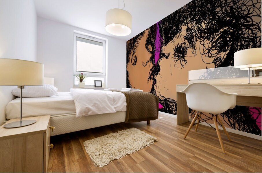 Lovers Kissing with purple background     jpg EDI Mural print