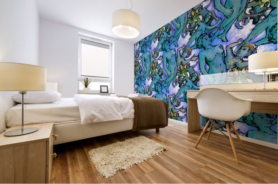 Free fall I     FINAL Patinated copper background Mural print