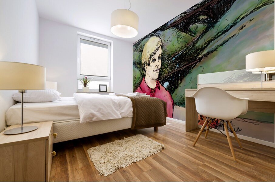 Child at New River   final 9 1 2024 final x 2 w Mural print