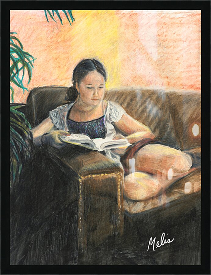 Girl Reading - Saturated Picture Frame print