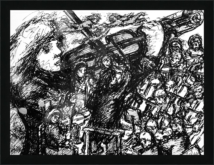 Violinist with Orchestra Picture Frame print