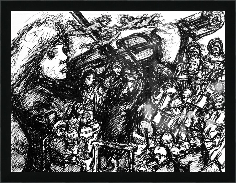 Violinist with Orchestra Picture Frame print