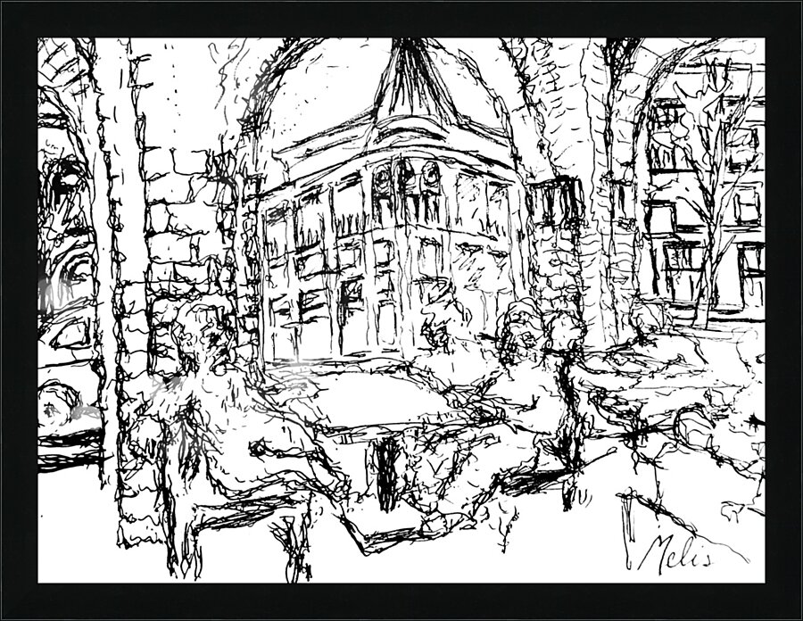 Weatherford Hote   Flagstaff   Black and White Picture Frame print