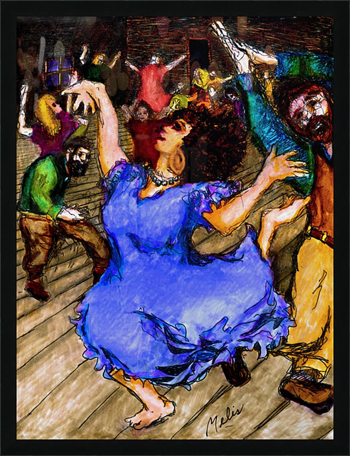 REVELRY 3  --- blueish-purple --- 60 x 80 Picture Frame print