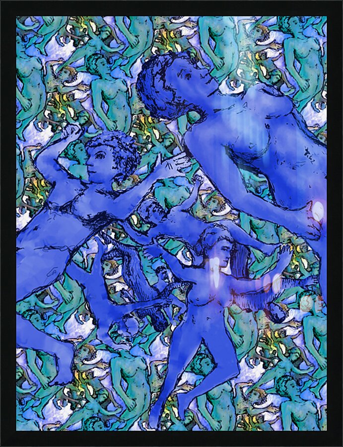 Free fall I     FINAL Patinated copper background Picture Frame print