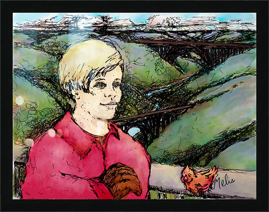 Child at New River   final 9 1 2024 final x 2 w Picture Frame print