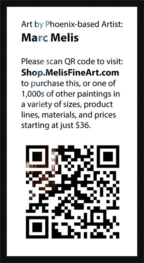 QR code and Artist Info for West Alley BBQ     Me Picture Frame print