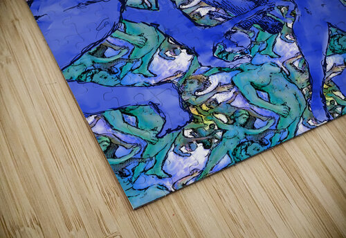 Free fall I     FINAL Patinated copper background Marc Melis puzzle