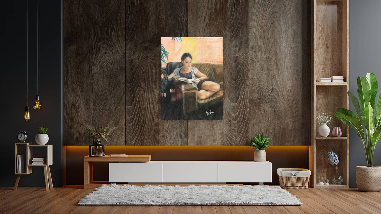 Girl Reading - Saturated Reproduction