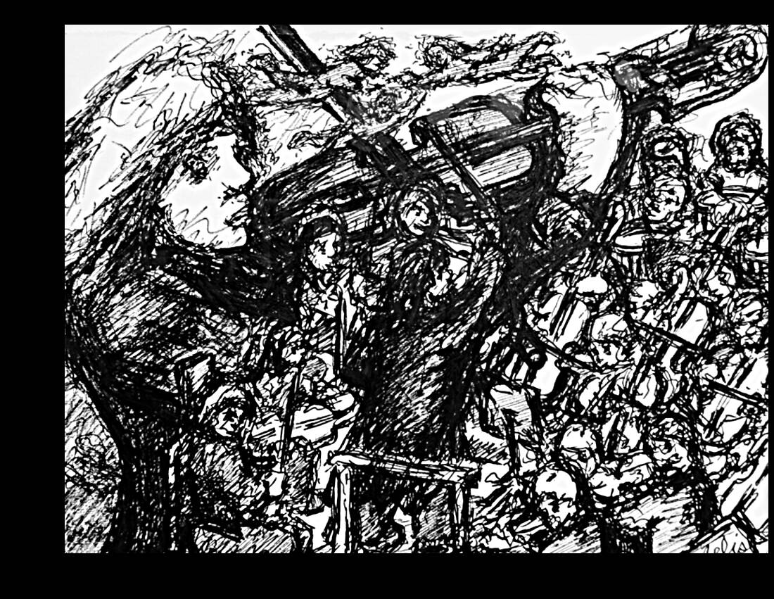 Violinist with Orchestra Reproduction