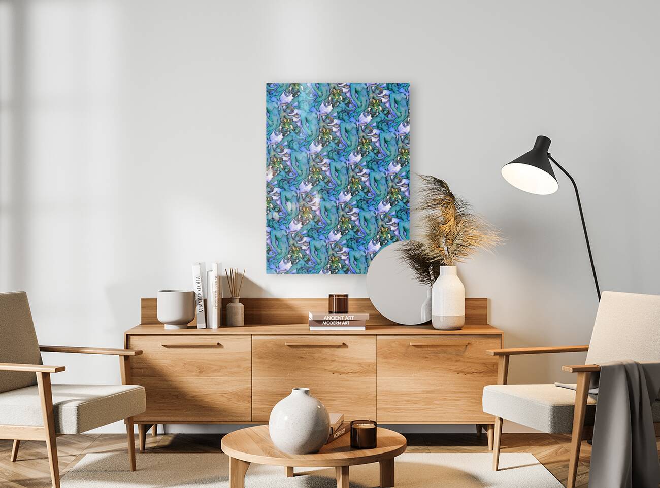 Free fall I     FINAL Patinated copper background Reproduction