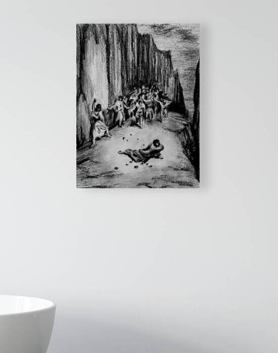 Copy after Engraving by Dore illustration of St. Stephen being stoned by Marc Melis