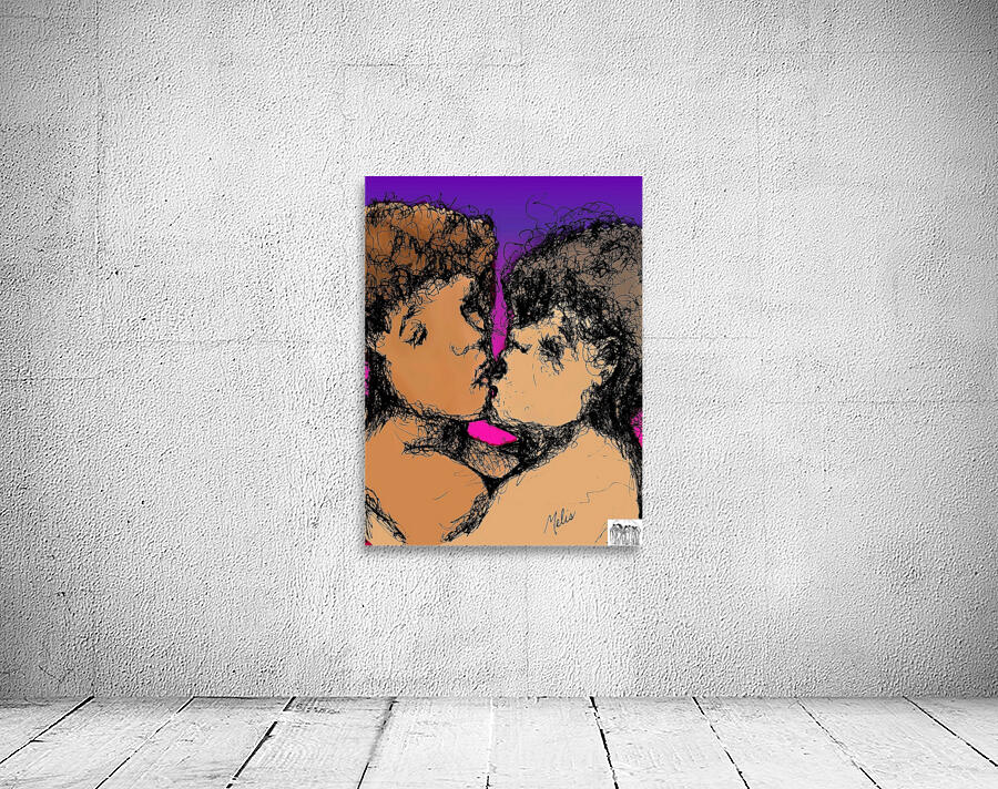 Lovers Kissing with purple background     jpg EDI Wall Preview