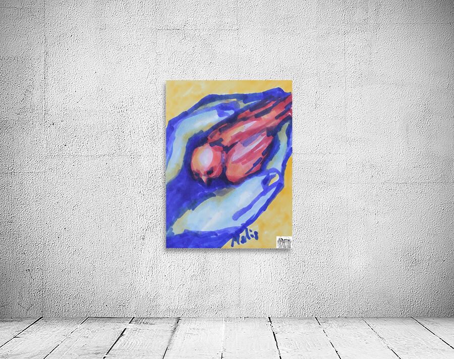 3 by 4 aspect ratio     Hands Hoding Bird     202 Wall Preview