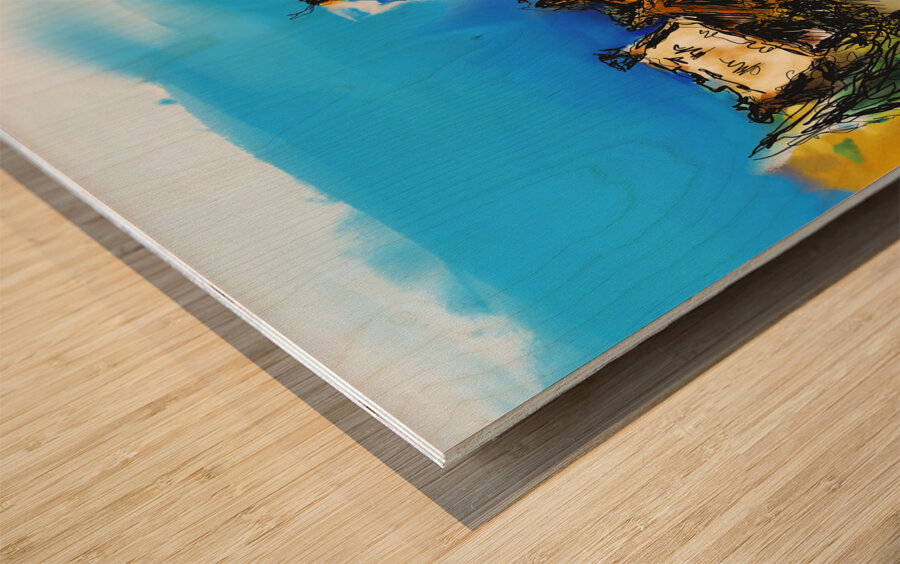 Nordic Village Wood print