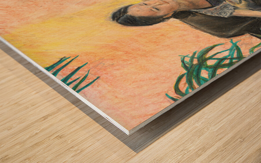 Girl Reading - Saturated Wood print