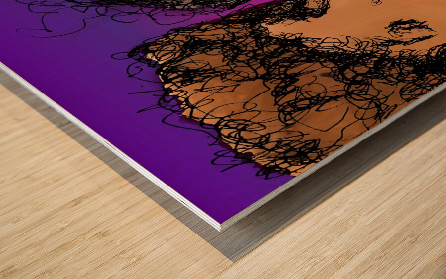 Lovers Kissing with purple background     jpg EDI Wood print