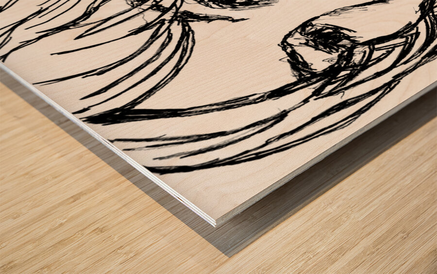 Sketch Portrait | Marc Melis Wood print