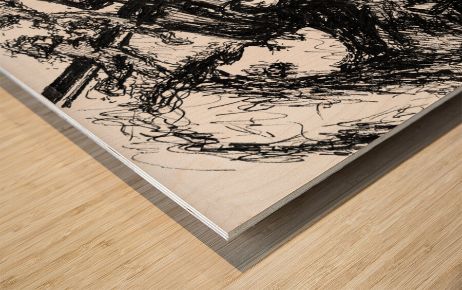 Violinist with Orchestra Wood print