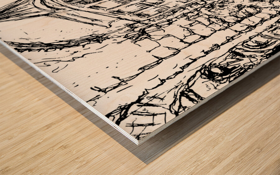 Weatherford Hote   Flagstaff   Black and White Wood print