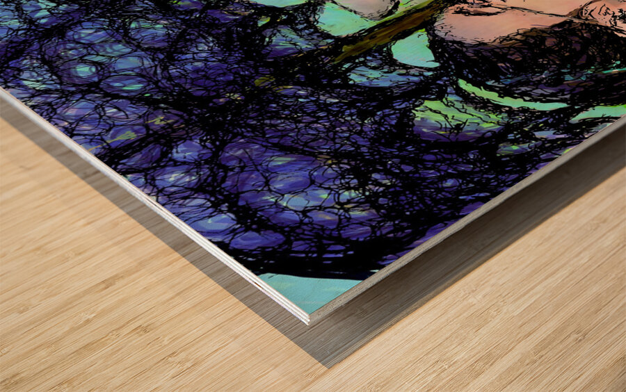 Lovers Kissing colored in   to be printed as 21 x Wood print