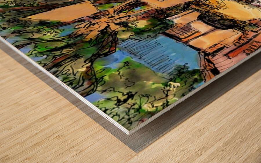 3 by 4 aspect ratio --- original jpg from photo of black and white micron Wood print