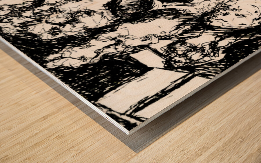 Jazz Nite   black and white     PSX 20250721 0905 Wood print