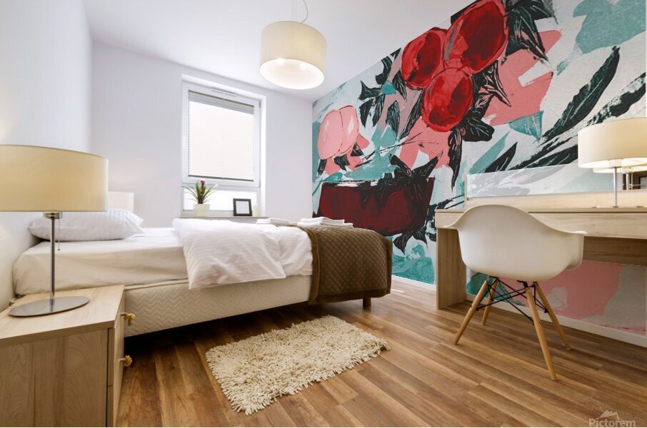 Abstract flowers Mural print