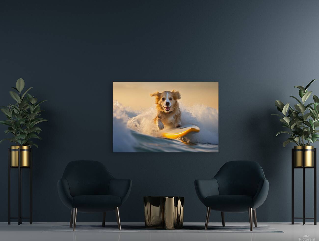 Dog surfing Reproduction