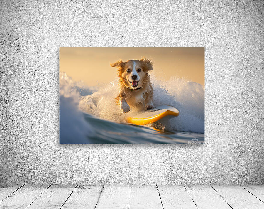 Dog surfing Wall Preview