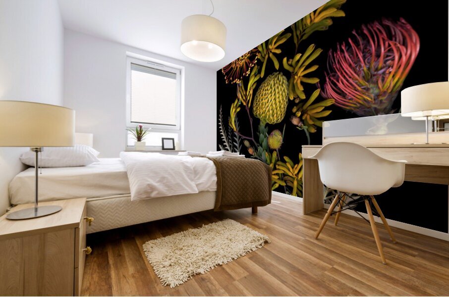 Protea and Kangaroo Paws Mural print
