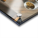 Brown Yorkshire Terrier Puppy With Overturned Food Bowl Impression Acrylique