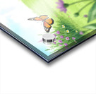 Dachshund Puppy Spots Beautiful Butterfly In Garden Impression Acrylique