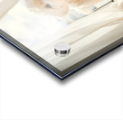 Poodle Puppy Peeking Behind Burgundy Curtains Acrylic print