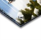 Siberian Husky Puppy In Red Holiday Costume Indoors Impression Acrylique