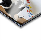 Border Collie Puppy Proudly Shows Off Finished Paw Art Impression Acrylique