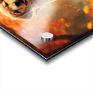 Golden Retriever Puppy Spots Dancing Autumn Leaves Impression Acrylique