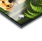 Happy Puppy Rests With Pinecone In Forest Shade Acrylic print