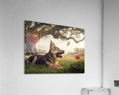 German Shepherd Puppy Resting Watches Butterfly Acrylic Print