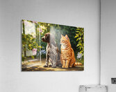German Shorthaired Pointer Puppy Befriends Cat Acrylic Print