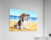 Beagle Puppy Gets Ready For Beach Adventure Impression acrylique